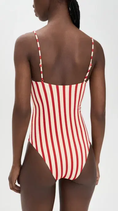 Farm Rio Navy Stripes Off-White One Piece Navy Stripes Off White S | Thumbnail 3