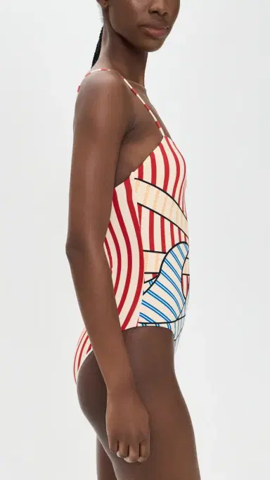 Farm Rio Navy Stripes Off-White One Piece Navy Stripes Off White S | Thumbnail 4