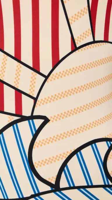 Farm Rio Navy Stripes Off-White One Piece Navy Stripes Off White S | Thumbnail 6