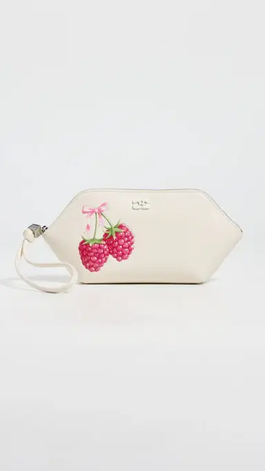 Ganni Bou Raspberry Make Up Pouch Egret One Size | Thumbnail 2