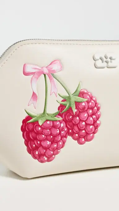 Ganni Bou Raspberry Make Up Pouch Egret One Size | Thumbnail 6