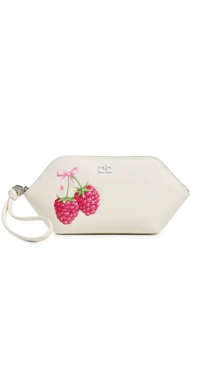 Ganni Bou Raspberry Make Up Pouch Egret One Size | Thumbnail 1