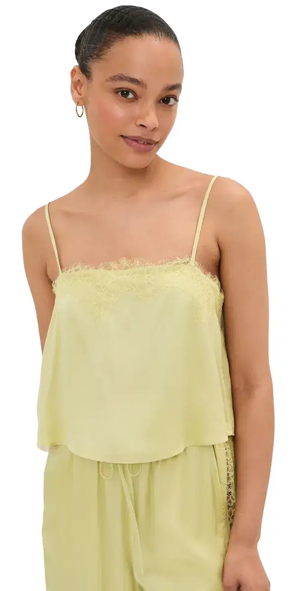 LE BOP Sienna Satin Top Honeydew