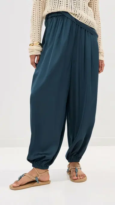 LE BOP Hunter Satin Balloon Pants Navy | Thumbnail 2