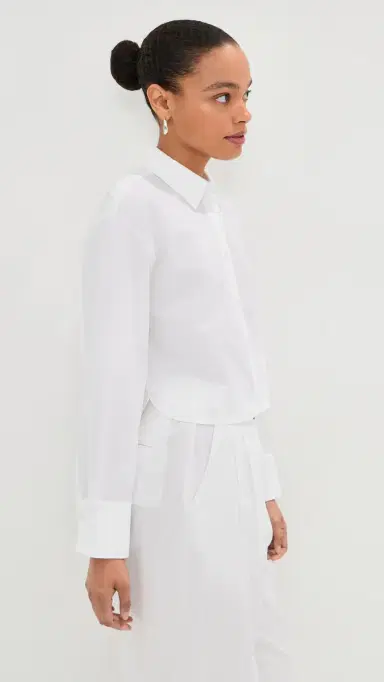 LE BOP Felicity Boxy Cropped Poplin Button Down Shirt | Thumbnail 4 LE BOP Felicity Boxy Cropped Poplin Button Down Shirt | Thumbnail 4