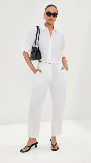 LE BOP Felicity Boxy Cropped Poplin Button Down Shirt | Thumbnail 6 LE BOP Felicity Boxy Cropped Poplin Button Down Shirt | Thumbnail 6