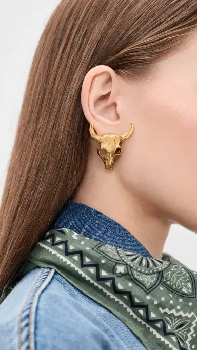 Elizabeth Cole Petite Rico Earrings Gold One Size | Thumbnail 3