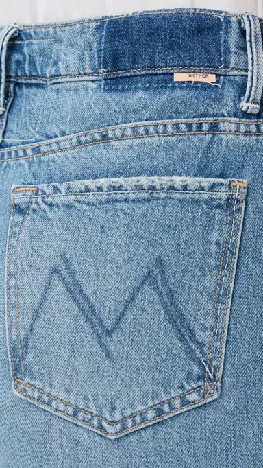 Mother Fringe Half Pipe Button Sneak Jeans Folk Star | Thumbnail 6 Mother Fringe Half Pipe Button Sneak Jeans Folk Star | Thumbnail 6