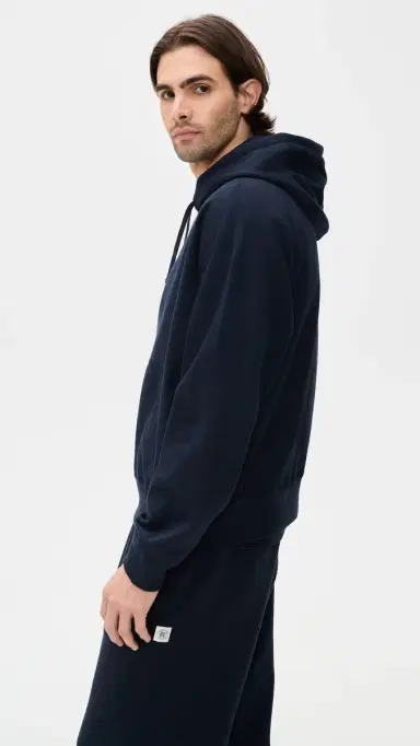 REIGNING CHAMP Midweight Terry Relaxed Hoodie Navy M | Thumbnail 4