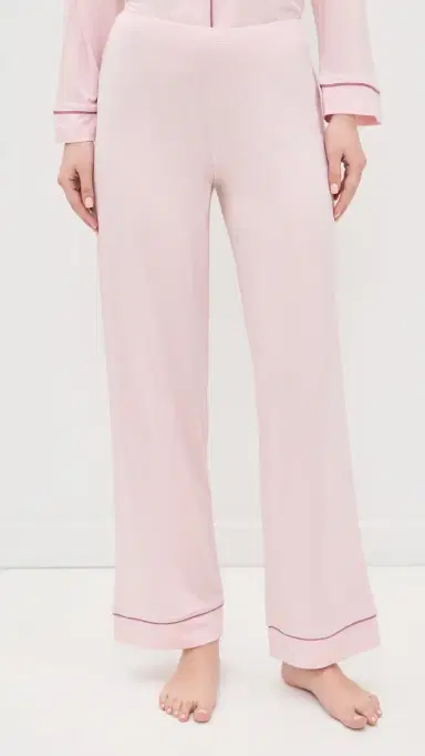 Eberjey Gisele Long Pajamas et Pale Pink/Fig | Thumbnail 5