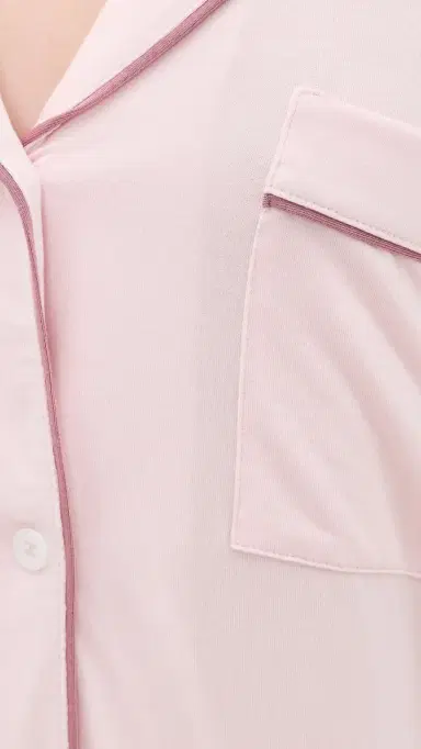 Eberjey Gisele Long Pajamas et Pale Pink/Fig | Thumbnail 6