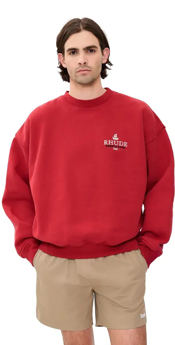 Mariner Regatta Crew Neck weatshirt Vintage Red/White