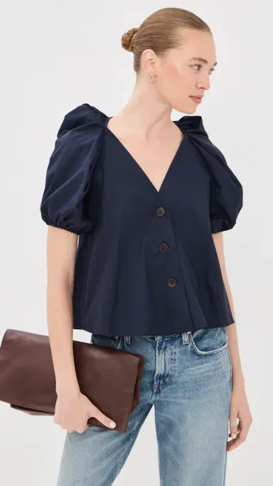 Kika Vargas Harpa Top Navy | Thumbnail 2