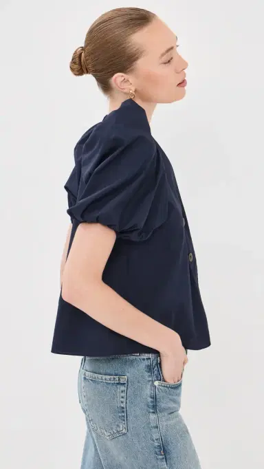 Kika Vargas Harpa Top Navy | Thumbnail 4