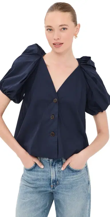 Kika Vargas Harpa Top Navy | Thumbnail 1