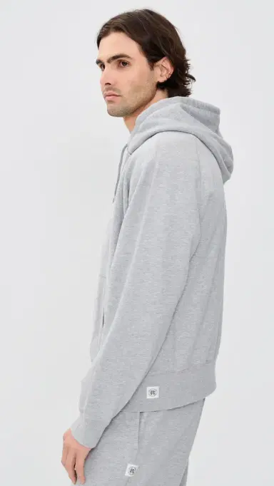 REIGNING CHAMP Midweight Terry Relaxed Hoodie Hgrey | Thumbnail 4