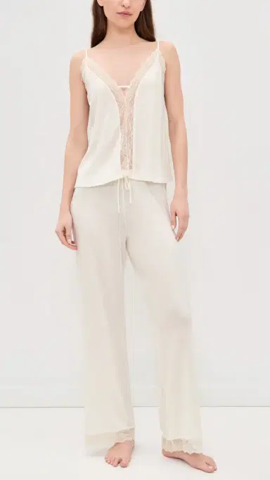 Eberjey Lara Cami Pants Pajama Set Ivory L | Thumbnail 2