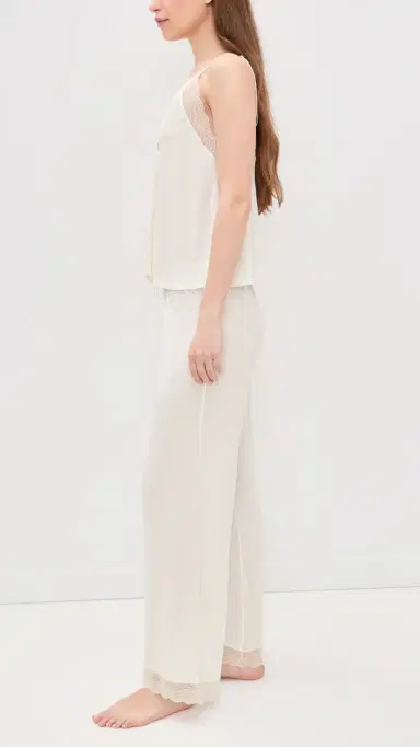Eberjey Lara Cami Pants Pajama Set Ivory L | Thumbnail 4