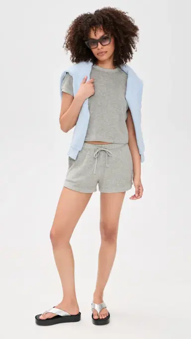 Suzie Kondi Shallis Terry Shorts Grey Heather | Thumbnail 5 Suzie Kondi Shallis Terry Shorts Grey Heather | Thumbnail 5