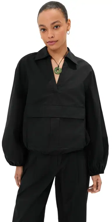 LE BOP Tate Poplin Pullover Black | Thumbnail 1 LE BOP Tate Poplin Pullover Black | Thumbnail 1