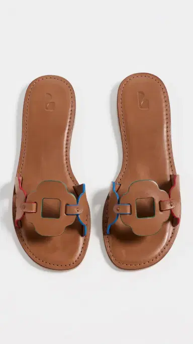 Larroudé Margherita Slides Caramel Leather | Thumbnail 2