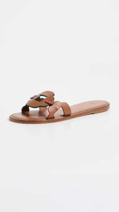 Larroudé Margherita Slides Caramel Leather | Thumbnail 5