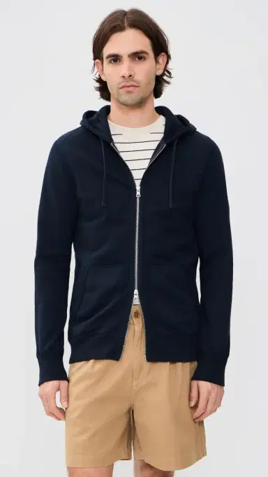 REIGNING CHAMP Midweight Terry Slim Zip Hoodie Navy M | Thumbnail 2