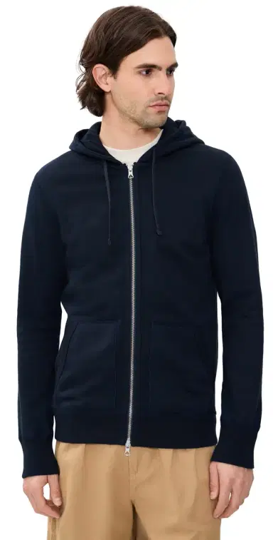 REIGNING CHAMP Midweight Terry Slim Zip Hoodie Navy M | Thumbnail 1
