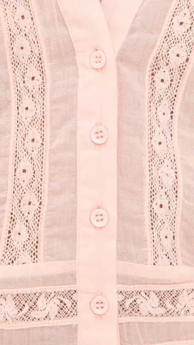 ALICE + OLIVIA Kathryn Lace Trim Blouse English Rose | Thumbnail 6 ALICE + OLIVIA Kathryn Lace Trim Blouse English Rose | Thumbnail 6