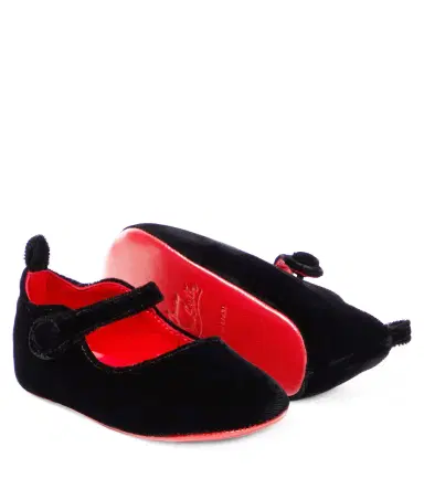 Christian Louboutin Kids Baby Love Chick velvet flats | Thumbnail 2