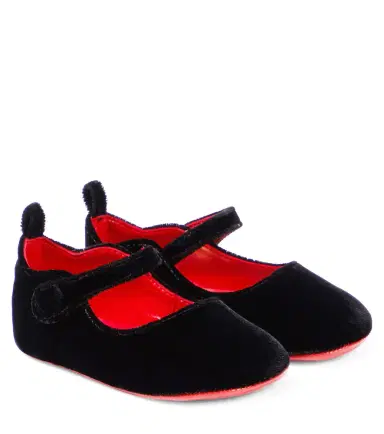 Christian Louboutin Kids Baby Love Chick velvet flats | Thumbnail 1