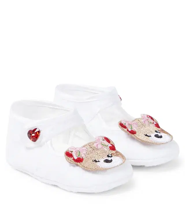 Monnalisa Baby bear-embellished ballet flats