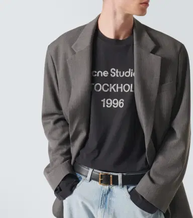 Acne Studios Logo distressed jersey T-shirt | Thumbnail 2