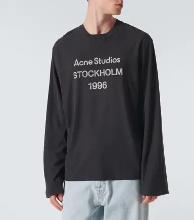 Acne Studios Logo distressed jersey T-shirt | Thumbnail 4