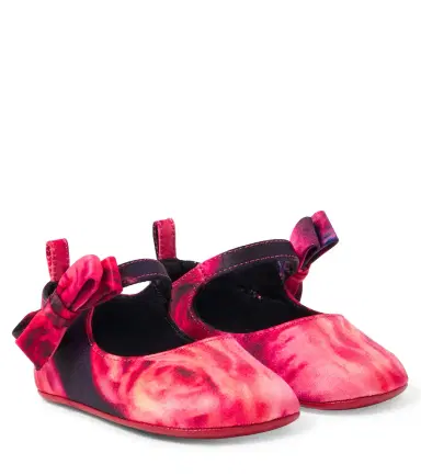 Christian Louboutin Kids Baby Lou Babe crêpe satin Mary Jane flats | Thumbnail 1