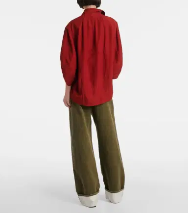 Bottega Veneta Leather-trimmed blouse | Thumbnail 2 Bottega Veneta Leather-trimmed blouse | Thumbnail 2