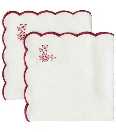 Cabana Botanica set of 2 embroidered linen napkins | Thumbnail 1 Cabana Botanica set of 2 embroidered linen napkins | Thumbnail 1