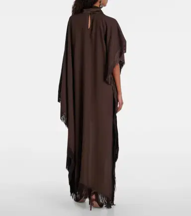 Taller Marmo California fringed satin kaftan | Thumbnail 3