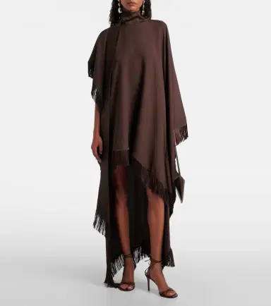 Taller Marmo California fringed satin kaftan | Thumbnail 5