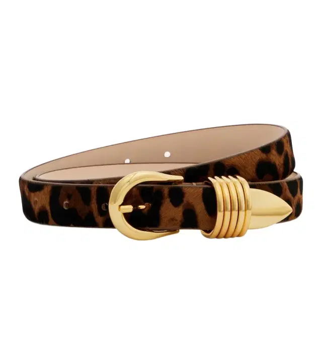 Déhanche Déhanche Hollyhock leopard-print calf hair belt