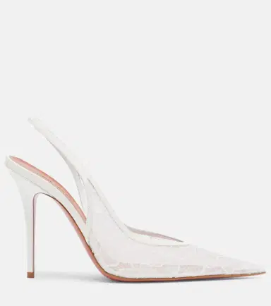 Amina Muaddi Anok lace slingback pumps | Thumbnail 3