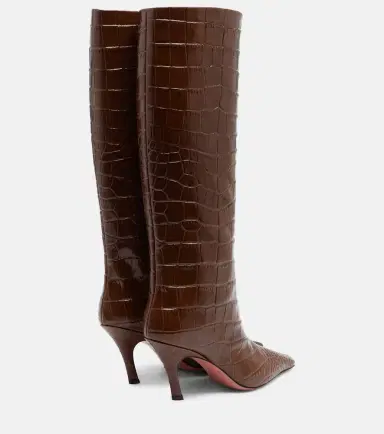 Amina Muaddi Mona croc-effect leather knee-high boots | Thumbnail 2 Amina Muaddi Mona croc-effect leather knee-high boots | Thumbnail 2