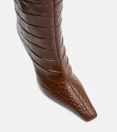 Amina Muaddi Mona croc-effect leather knee-high boots | Thumbnail 4 Amina Muaddi Mona croc-effect leather knee-high boots | Thumbnail 4