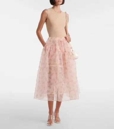 Simone Rocha Floral tulle midi skirt | Thumbnail 2 Simone Rocha Floral tulle midi skirt | Thumbnail 2