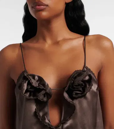Magda Butrym Floral-appliqué silk satin camisole | Thumbnail 3