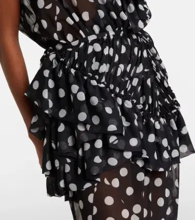 Dries Van Noten Polka-dot ruffled midi skirt | Thumbnail 3