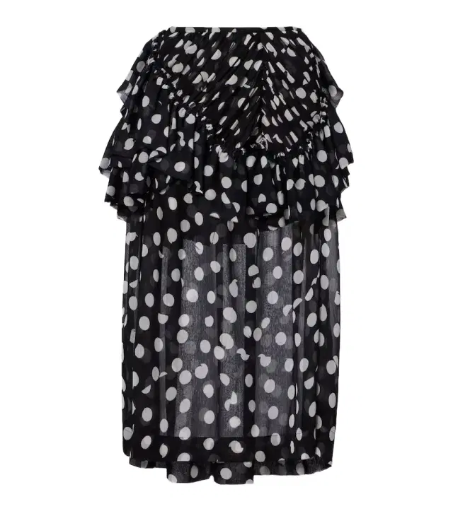 Dries Van Noten Polka-dot ruffled midi skirt
