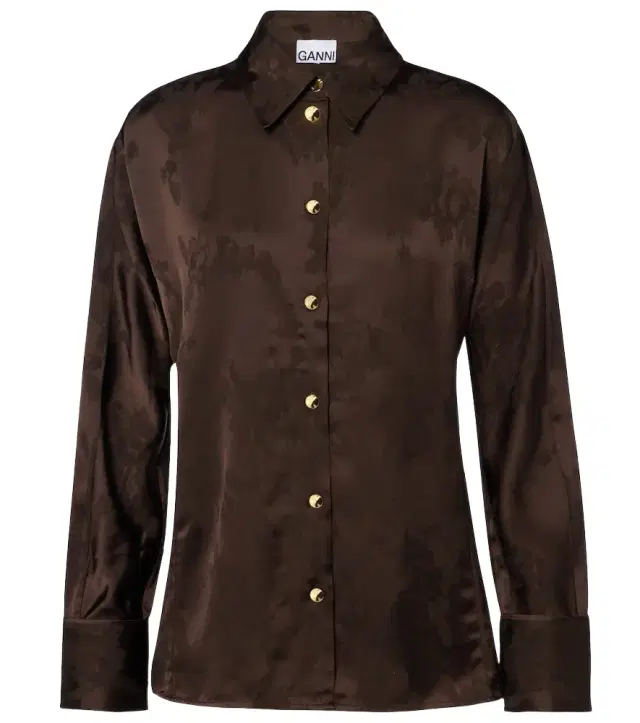 Ganni Satin jacquard shirt