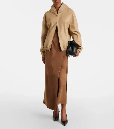 Nour Hammour Leather wrap skirt | Thumbnail 2