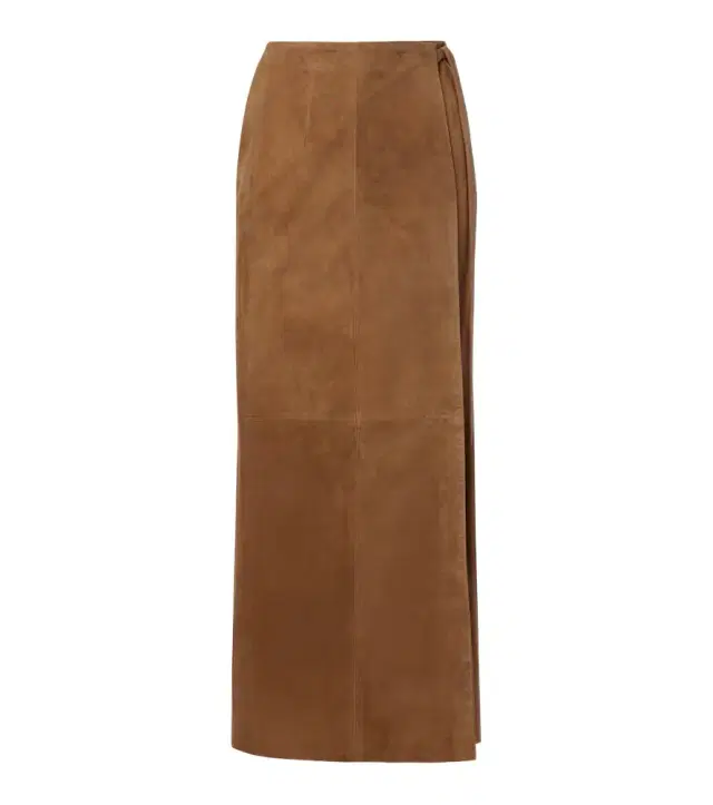 Leather wrap skirt